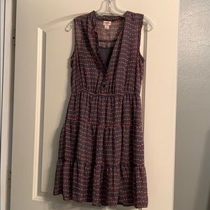 Grey and Pink Sleeveless Dress